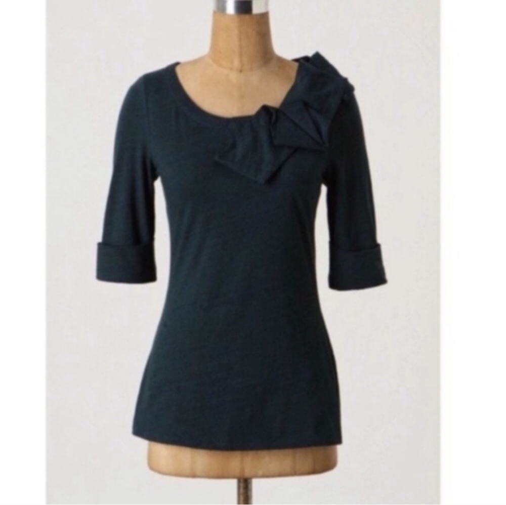 3/$20 Anthropologie Postmark Green Ruffle Top